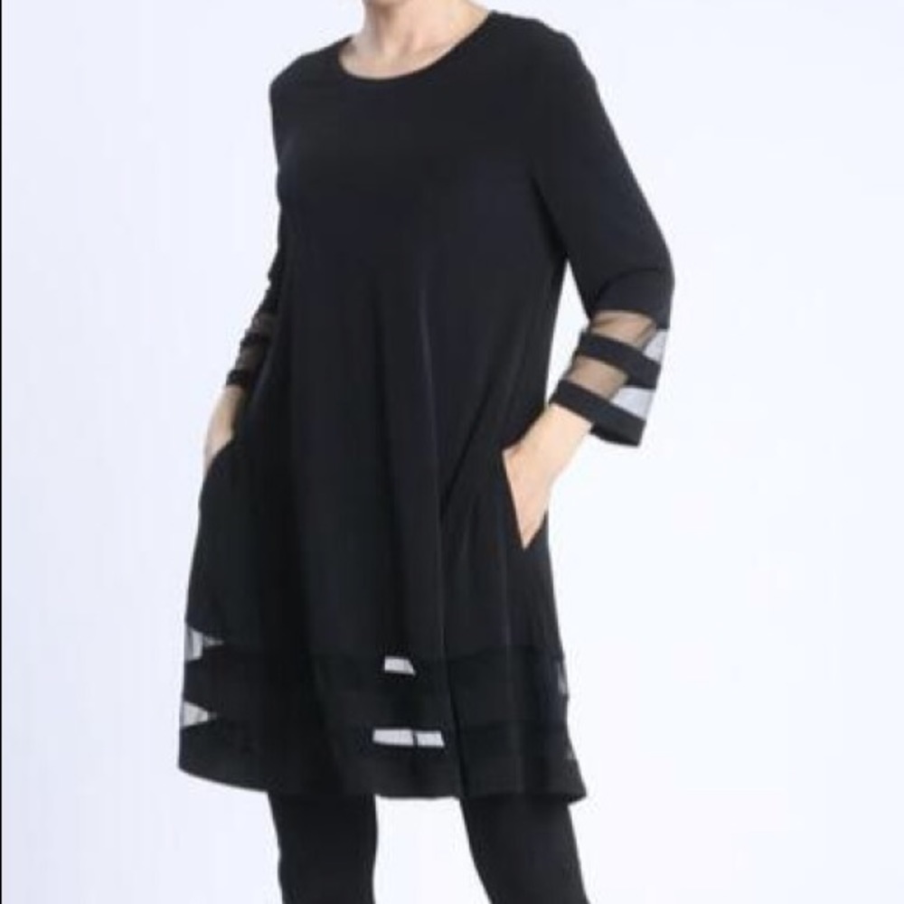 Joseph Ribkoff Black Tunic with Sheer Accents